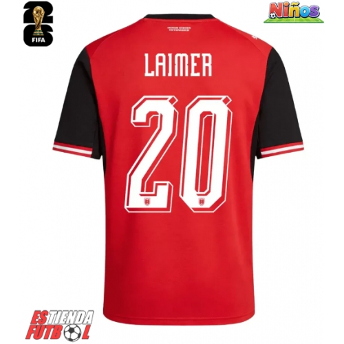 Austria Konrad Laimer #20 Primera Equipación Niños Mundial 2026 Manga Corta (+ Pantalones cortos)